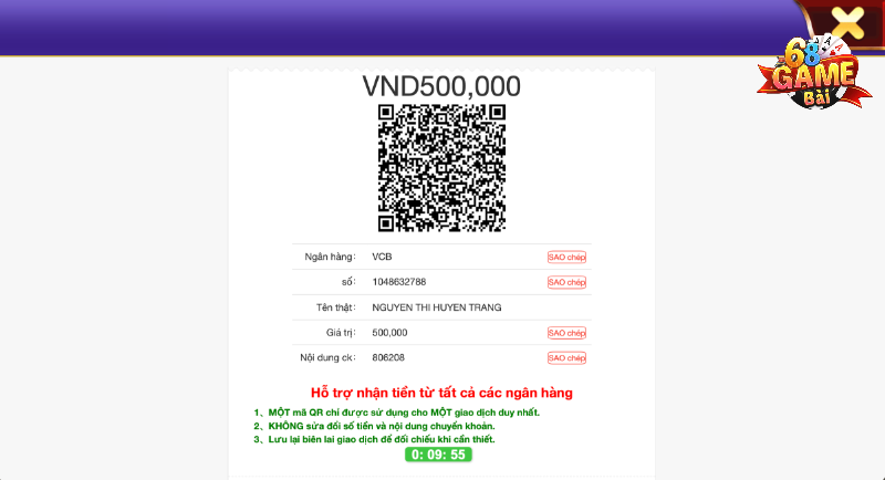 Nạp tiền 68 game bài cần lưu ý điều gì quan trọng?